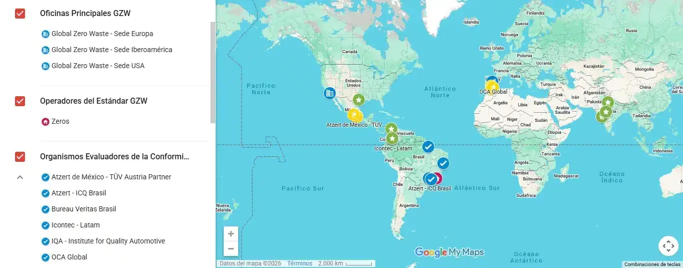 As nossas sedes e os organismos de certificação autorizados.